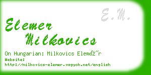 elemer milkovics business card